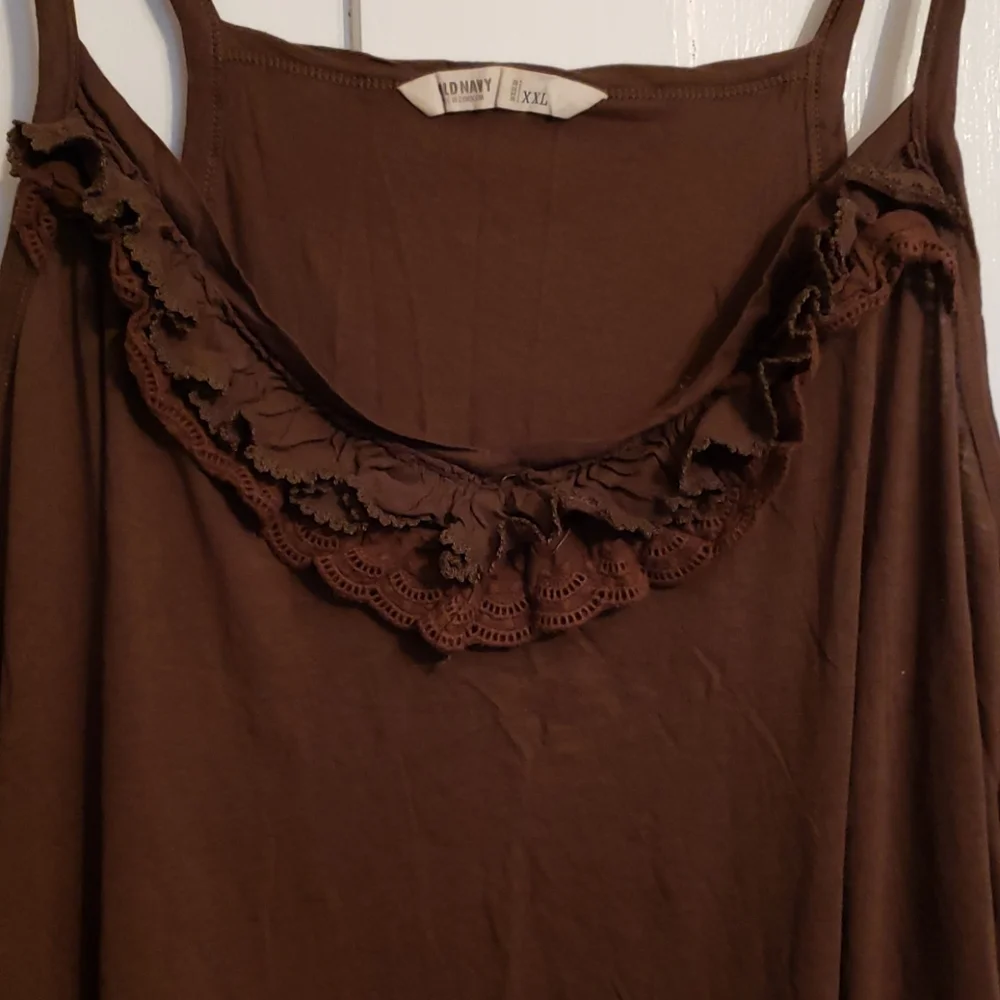 Old Navy Brown Ruffle Tank Top - Picture 2 of 2